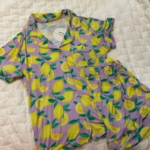 Little Sleepies Purple and Yellow Lemon Pajama Set
